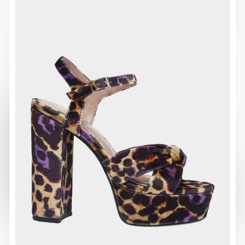 Betsey Johnson Purple and Brown Leopard Heels